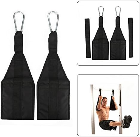 Laad afbeelding in Galerijviewer, Ab straps voor optrekstang met gevoerde armlussen en karabijnhaken tot 150 kg – buikspiertrainer – core straps
