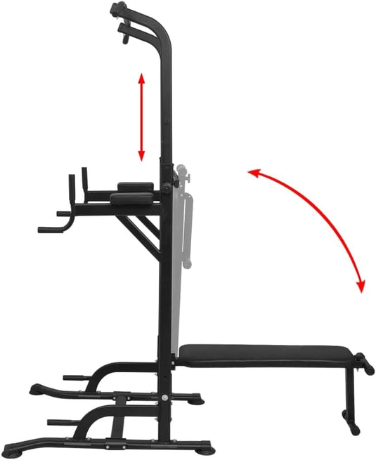 vidaXL Fitnessapparaat met Bankje Staal Fitnesstoren Sporten Fitness Trainen
