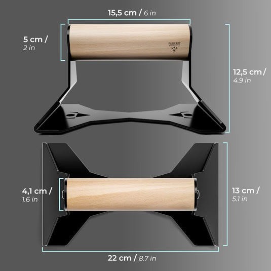 Push-up bars met houten handgrepen en antislip stalen frame – opdruksteunen – calisthenics