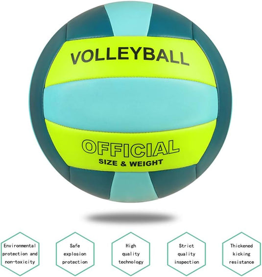 Volleybal maat 5 PU leer zacht indoor outdoor volleyballen sport training spel spelen bal voor beginners, tieners en volwassenen, 8,2