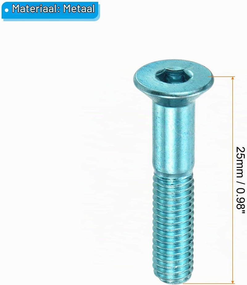 Carica immagine in Galleria Viewer, Skateboard hardware set 1 inch met schroeven moeren en inbussleutel blauw – montagebouten – skate accessoires

