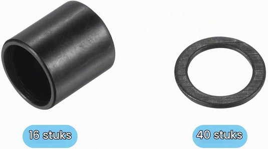Skateboard lager spacers en speed washers 56-delige set zilver – wiel afstandhouders – skateboard accessoires