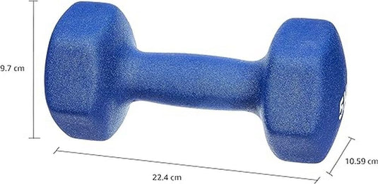 Amazon Basics Neopren Hanteln Gewichte, Hantelset, 2er-Set, 1–5kg, Sechseckig, für Krafttraining und Fitnesskurse