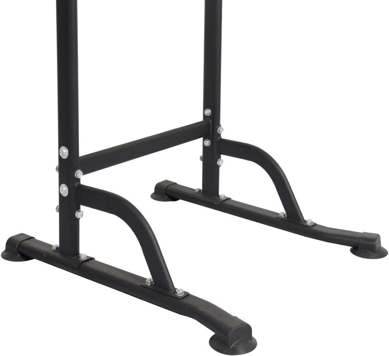 Load image into Gallery viewer, DlandHome Romeinse stoel voor krachttraining, verstelbaar, dips tractie, optrekstang op voet, tractiestation, buikdips, armleuningen, fitness, zwart
