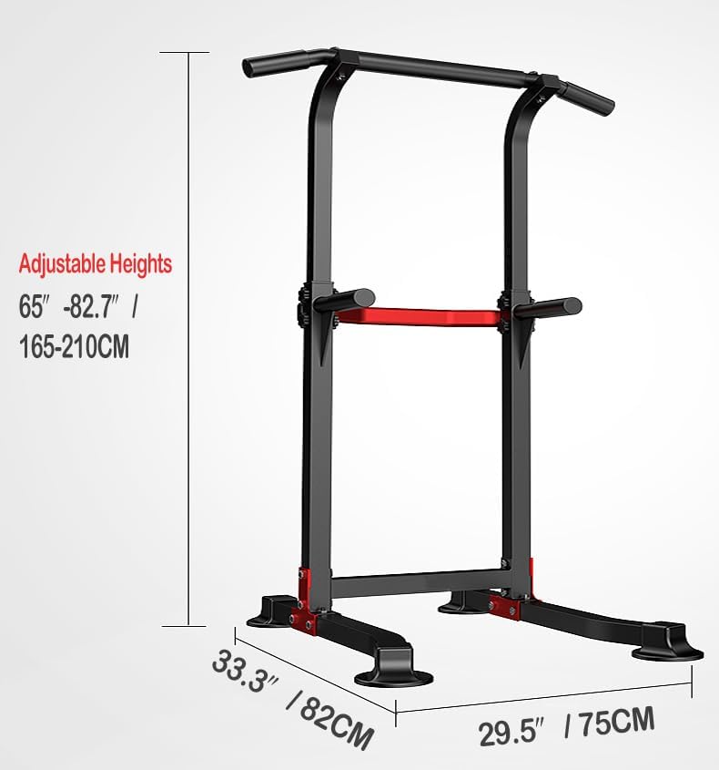 Laden Sie das Bild in Galerie -Viewer, Power tower met verstelbare optrekstang en dip station tot 150 kg – pull-up bar – krachtstation
