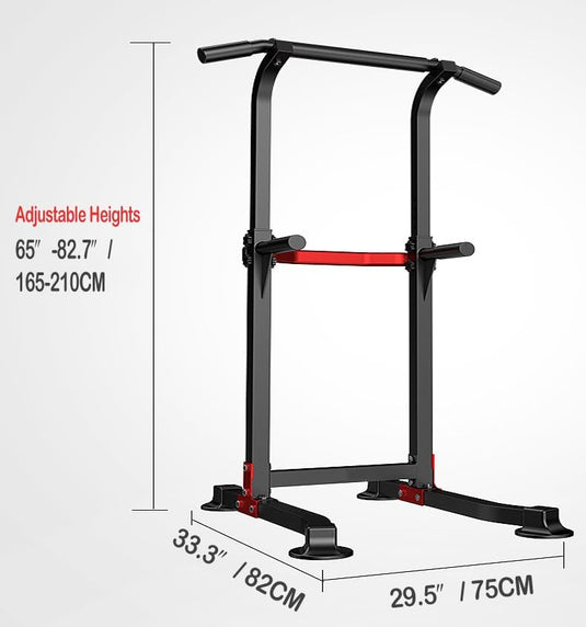 Power tower met verstelbare optrekstang en dip station tot 150 kg – pull-up bar – krachtstation