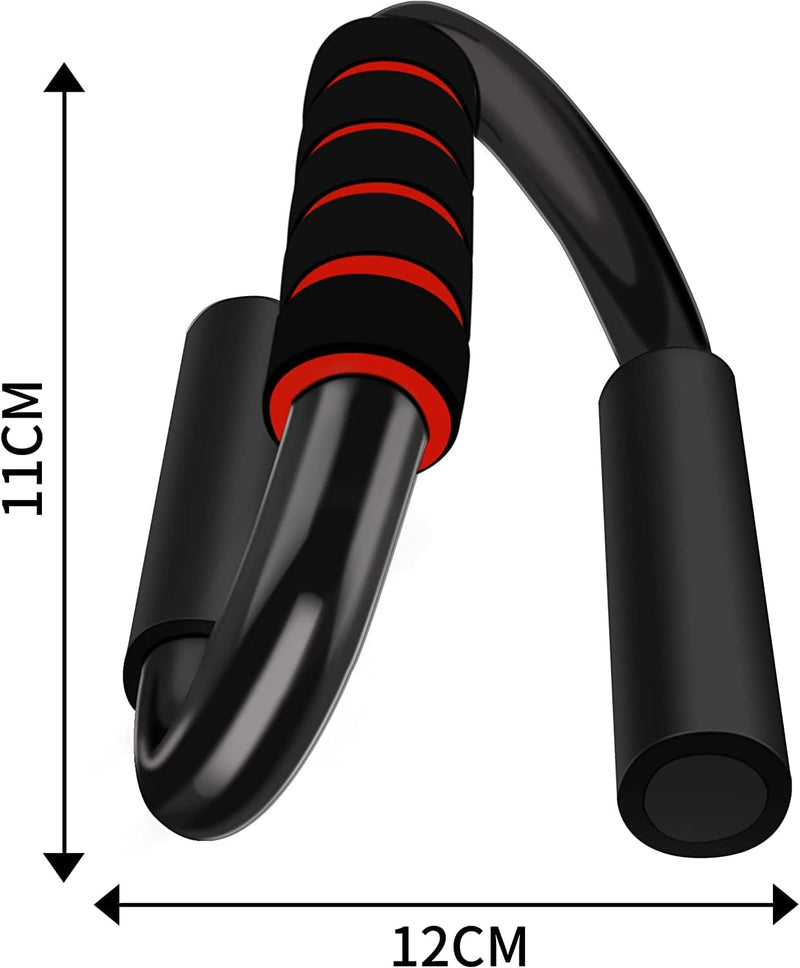 Load image into Gallery viewer, Push Up Bar Pushup Handles 2 Bars S Shapes for Floor Chest Workout Equipment Home Gym for Men and Women,Sweat Absorbent Thick Sponge Handle,Anti Slip PVC Bottom.
