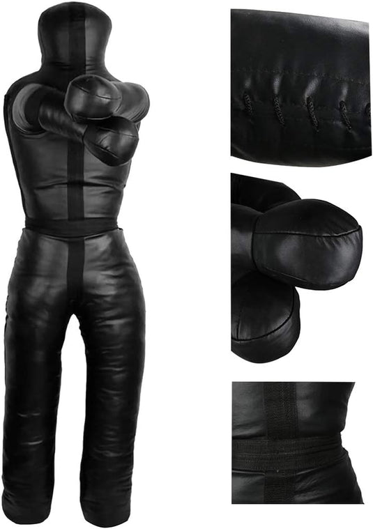 Aoneky 6FT Unfilled Grappling Dummy for Adults, Heavy Duty MMA BJJ Wrestling Training Dummy, Synthetic Leather Jiu Jitsu Judo Practice Dummy with Reinforced Stitching for Submission & Throws Practice