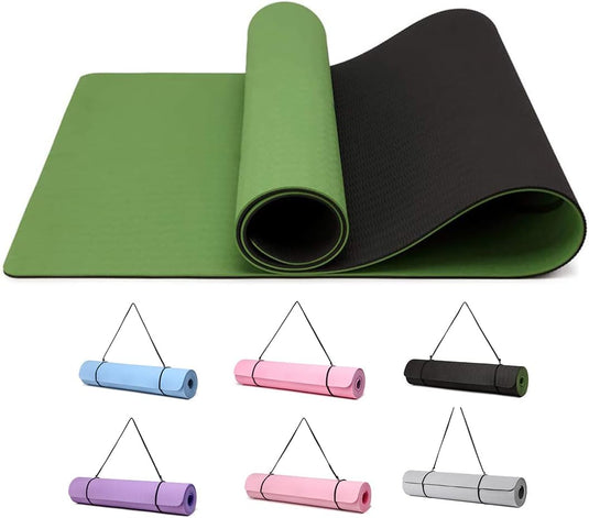 Tapis de yoga TPE antidérapant de 6 mm avec sangle de transport