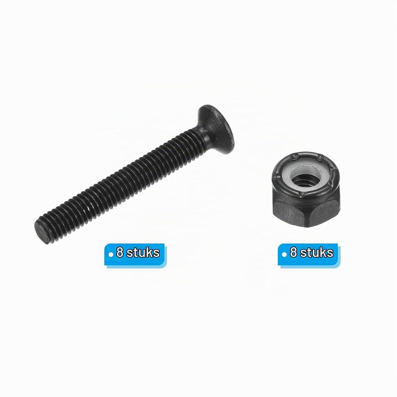 Carica immagine in Galleria Viewer, Skateboard montageschroeven 35 mm met moeren 8 stuks zwart – truck bevestigingsbouten – skate accessoires
