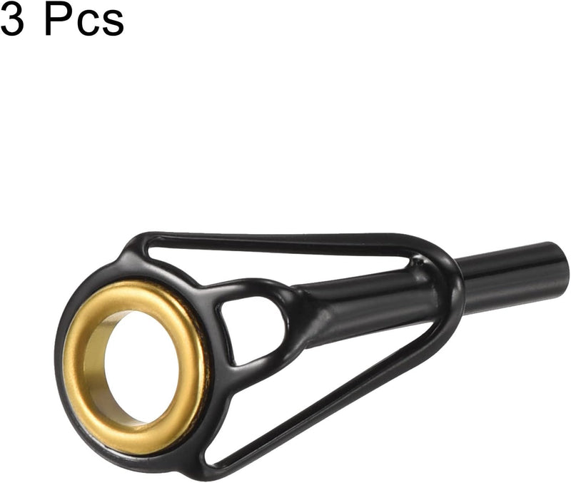 Laad afbeelding in Galerijviewer, Hengel topogen 3 stuks 1 mm van roestvrij staal zwart-goud – hengeltop reparatieset – visaccessoires

