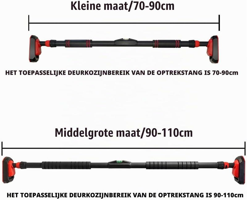 Laden Sie das Bild in Galerie -Viewer, Verstelbare optrekstang voor deurkozijn zonder boren tot 250 kg – pull-up bar – krachttraining
