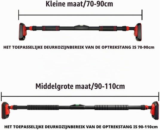 Verstelbare optrekstang voor deurkozijn zonder boren tot 250 kg – pull-up bar – krachttraining
