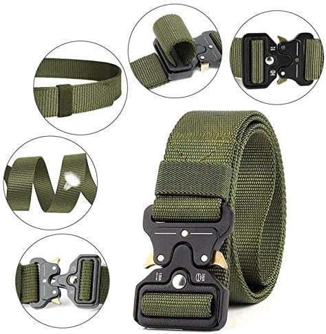 Load image into Gallery viewer, Mannen tactische riem, militaire stijl zware nylon canvas heupgordels met metalen gesp met snelsluiting voor jachttraining leger rennen [3 haak] 125 * 3.8 CM (L * W)
