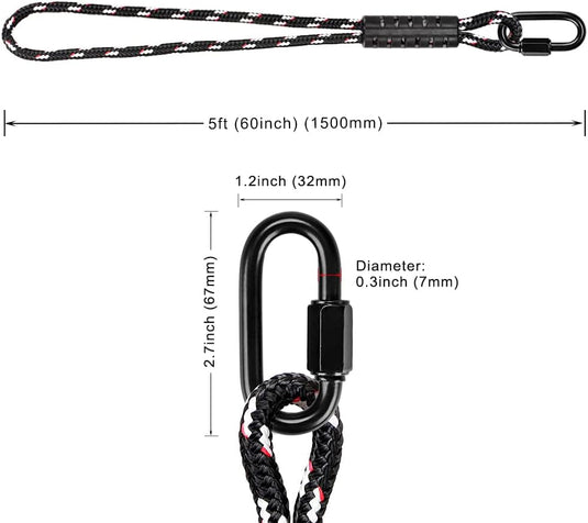 Liny do zawieszania huśtawki, 2 sztuki, 120 cm, z poliestru z karabińczykami, do drzewa i belki – liny do zawieszania – mocowanie huśtawki