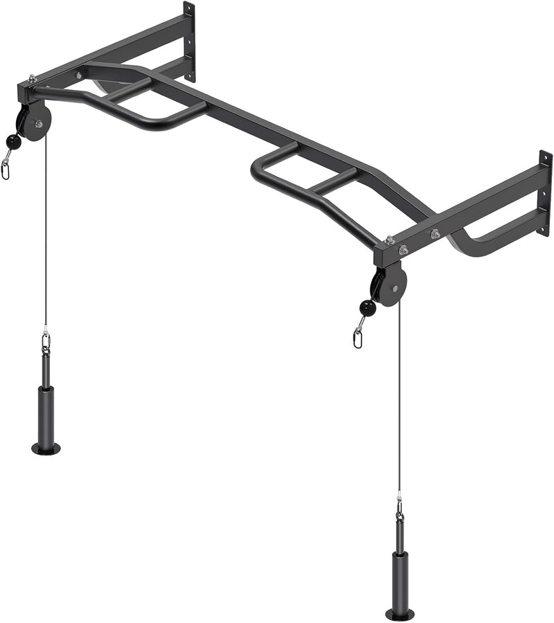 Load image into Gallery viewer, Ceiling-mounted pull-up bar with pulley system and multiple grip positions – pull-up bar – cable trainer
