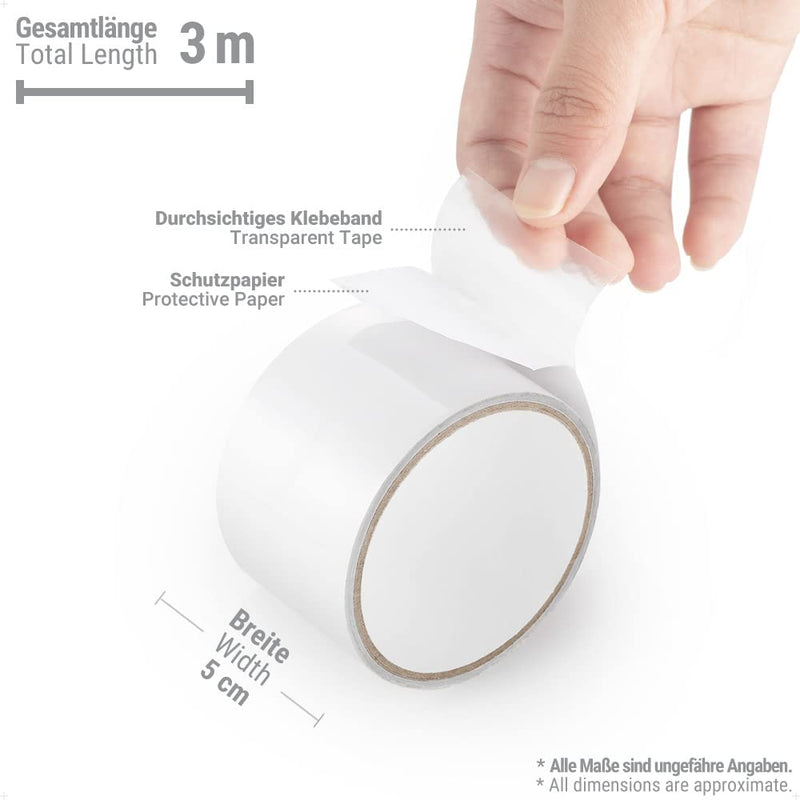 Load image into Gallery viewer, ecooe Reparatietape voor tenten, 8 cm x 5 m, reparatietape, professioneel, waterdicht, transparant, voor het repareren van luifels, tent, pvc-coating, paviljoen, vrachtwagenzeil
