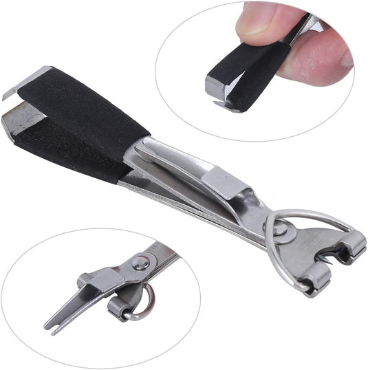 Multifunctioneel visgereedschap met lijnknipper en knopenmaker inclusief intrekbare sleutelhanger – knooptool – vliegvisaccessoires