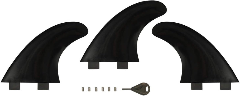 Laad afbeelding in Galerijviewer, Surfboard vin set met bevestigingsschroeven en vinsleutel zwart – FCS vinnen – surf accessoires
