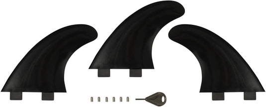 Surfboard vin set met bevestigingsschroeven en vinsleutel zwart – FCS vinnen – surf accessoires