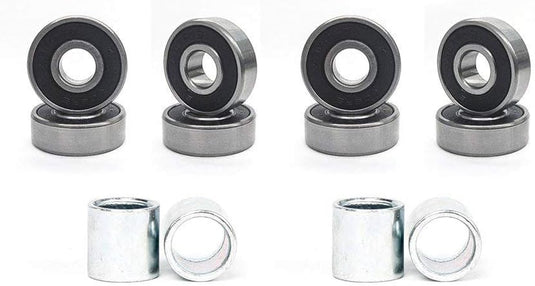 Longboard wielen 60 mm 78A met 608 lagers en spacers 4 stuks – cruiser skateboard wielen