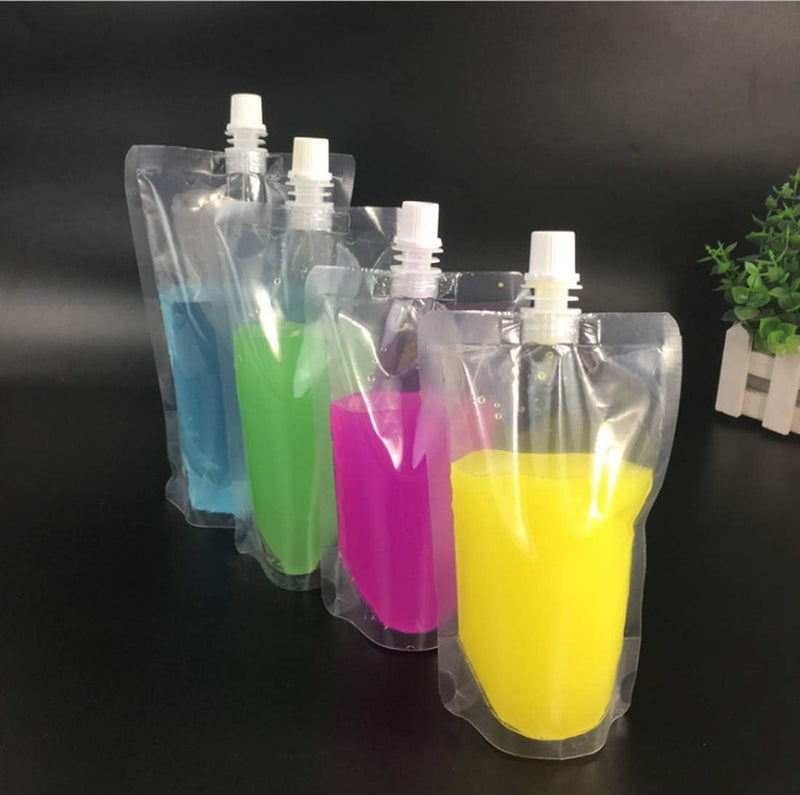 Load image into Gallery viewer, 50 Dranken zakken, transparante smoothie zak container, zware hand-held lek-proof en verzegelbare drankzak, 238.1 g voor bevroren sap drankflessen, een plastic trechter (250ml)
