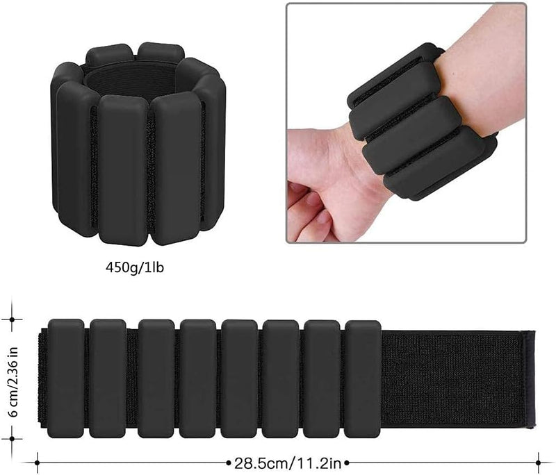 Load image into Gallery viewer, 2 stuks verstelbare polsgewichten enkelgewichten voor oefeningen wandelen joggen yoga aerobics pilates gewichtsarmband fitnessarmband (14-23 cm)
