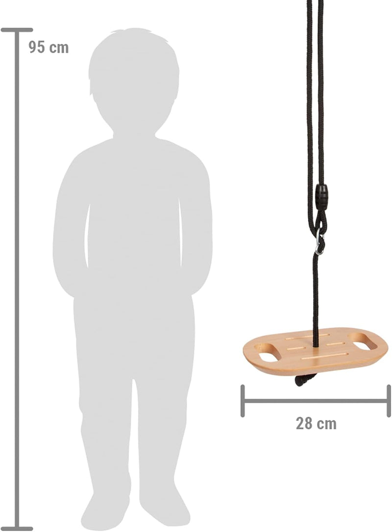 Laad afbeelding in Galerijviewer, Trapezeschommel 2-in-1 met gymnastiekringen en verstelbare touwen tot 100 kg – houten schommel
