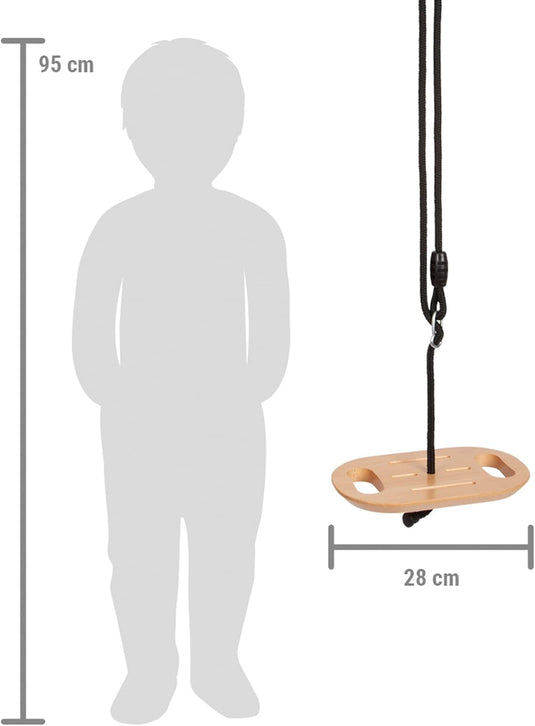 Trapezeschommel 2-in-1 met gymnastiekringen en verstelbare touwen tot 100 kg – houten schommel