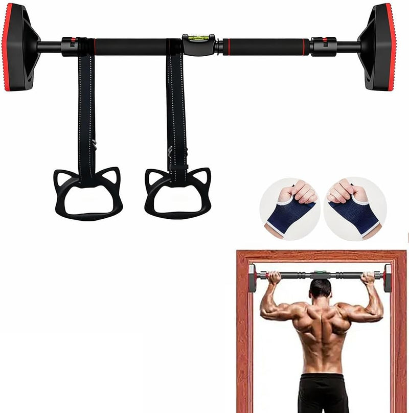 Chargez l'image dans la visionneuse de la galerie, Barre de traction réglable de 70-100 cm sans perçage, avec niveau à bulle – barre de traction – musculation
