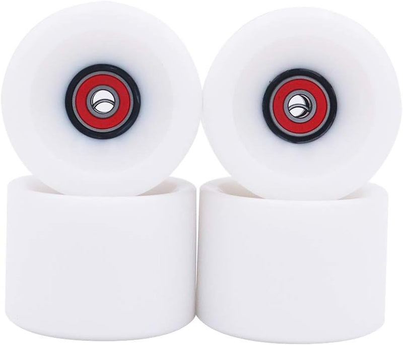 Laad afbeelding in Galerijviewer, Longboard wielen 70 x 51 mm 78A met ABEC-9 lagers 4 stuks wit – cruiser skateboard wielen
