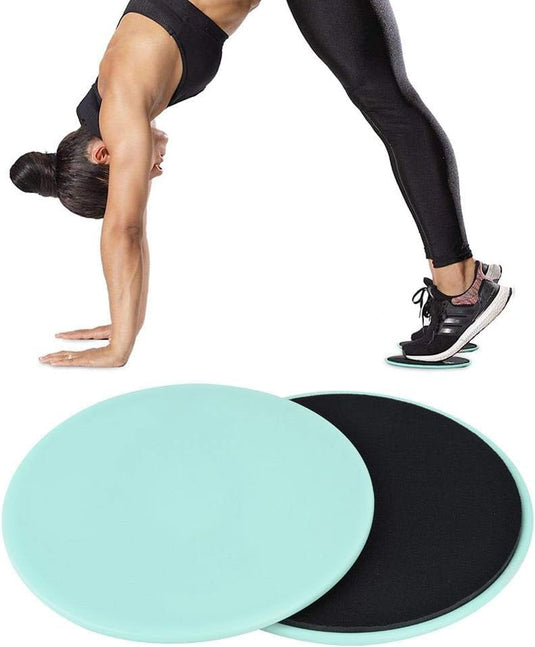 Fitness sliders 2 stuks voor full-body en core training lichtgroen – gliding discs – buiktrainer