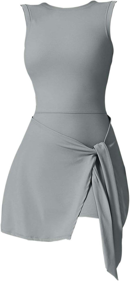 Dames sportjurk met bandjes en open rug voor tennis en fitness – tennisjurk – sportjurk