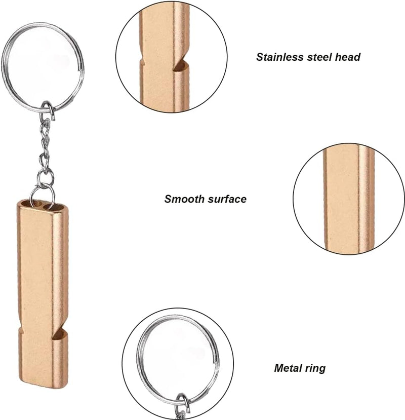 Laden Sie das Bild in Galerie -Viewer, Lmyzcbzl Trillerfluitje, 2 Stuks Noodfluitjes, Metalen Noodfluitje, Fluitje met Sleutelhanger, Voor School, Gym, Outdoor, Kamperen, Wandelen, Jagen, Klimmen
