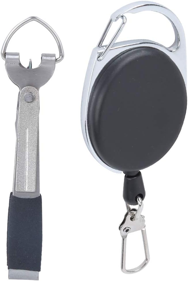 Laad afbeelding in Galerijviewer, Multifunctioneel visgereedschap met lijnknipper en knopenmaker inclusief intrekbare sleutelhanger – knooptool – vliegvisaccessoires
