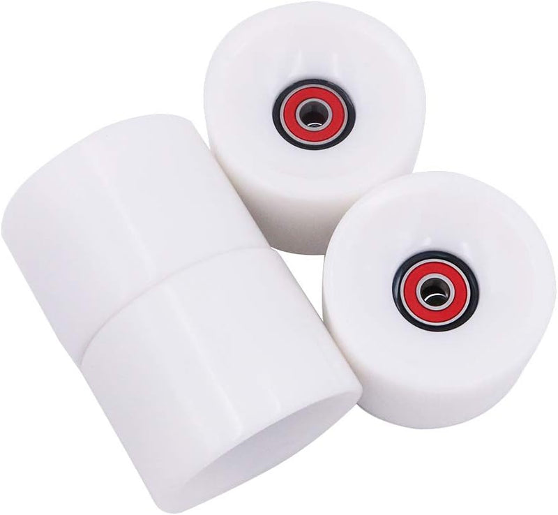 Laad afbeelding in Galerijviewer, Longboard wielen 70 x 51 mm 78A met ABEC-9 lagers 4 stuks wit – cruiser skateboard wielen

