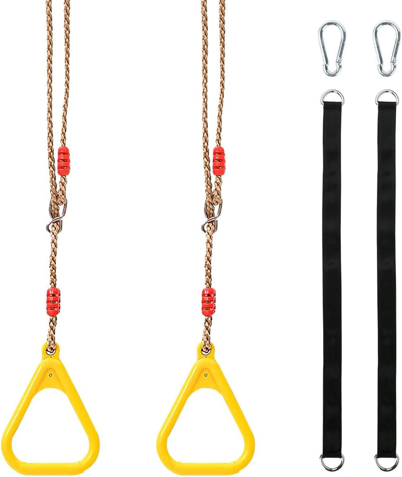 Chargez l'image dans la visionneuse de la galerie, Gymnastiekringen 2 stuks met verstelbare touwen en karabijnhaken tot 100 kg – calisthenics ringen
