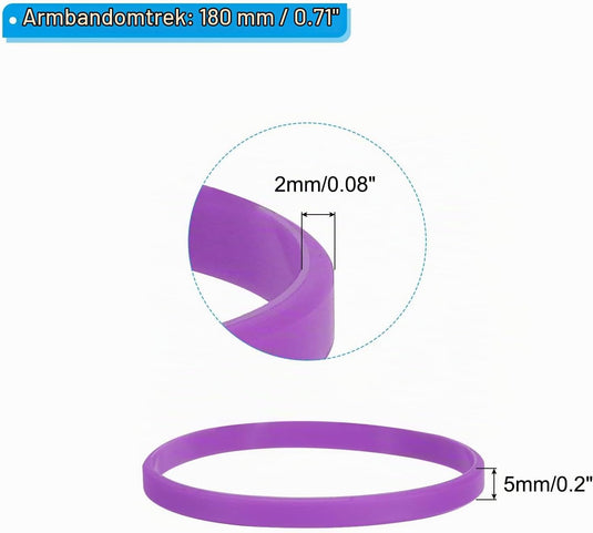 Siliconen armbanden 6 stuks 180 mm – elastische polsbandjes – sport en team accessoires