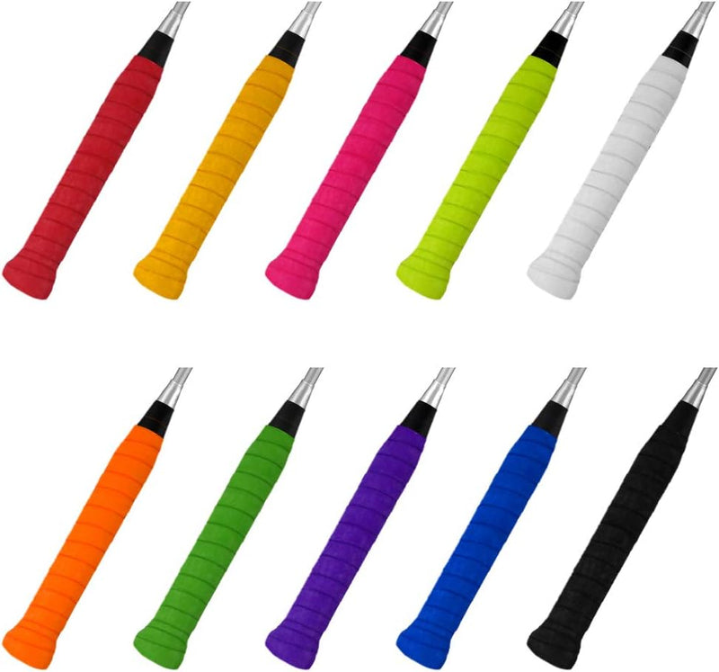 Laad afbeelding in Galerijviewer, 10 stuks racketgriptape tennis badminton rackets gripstape antislip super absorberend PU rackethandgreepgriptape voor tennis badminton squash sporten (10 kleuren)

