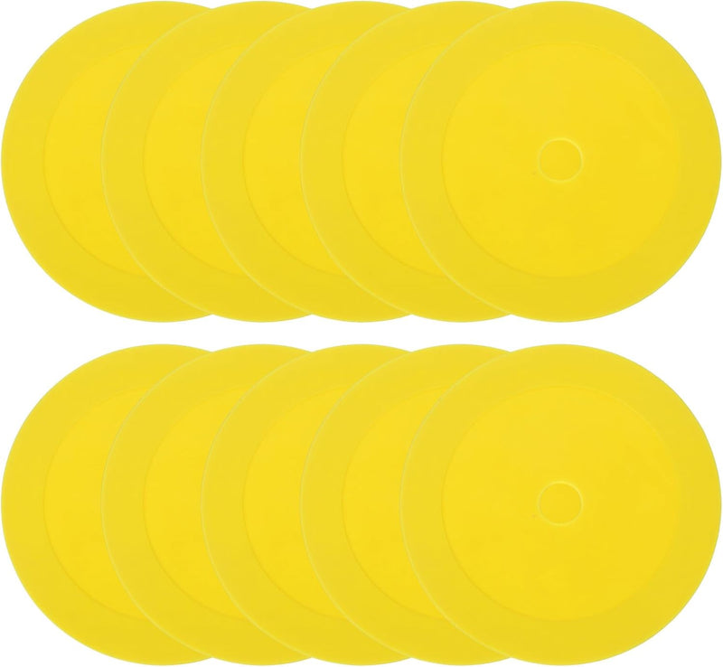 Laad afbeelding in Galerijviewer, Vloermarkers 10 stuks 15,5 cm antislip wit – platte trainingskegels – voetbal basketbal accessoires
