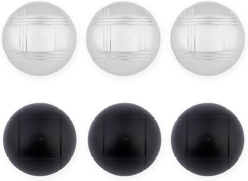 Załaduj obraz w przeglądarce galerii, Zestaw do gry w bule z 6 metalowymi kulami o średnicy 74 mm, w zestawie torba do przenoszenia – kule do petanki – gra na świeżym powietrzu
