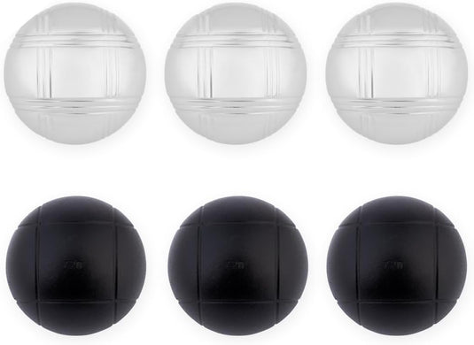 Zestaw do gry w bule z 6 metalowymi kulami o średnicy 74 mm, w zestawie torba do przenoszenia – kule do petanki – gra na świeżym powietrzu
