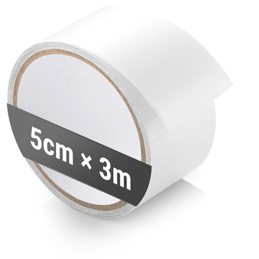 ecooe Reparatietape voor tenten, 8 cm x 5 m, reparatietape, professioneel, waterdicht, transparant, voor het repareren van luifels, tent, pvc-coating, paviljoen, vrachtwagenzeil