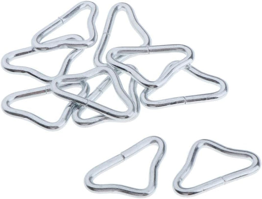 Trampoline driehoeksringen 10 stuks 38 mm van verzinkt staal – V-ringen – trampoline accessoires