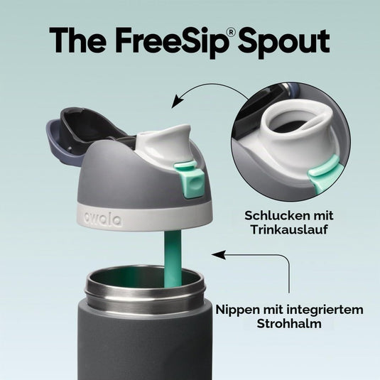 Owala FreeSip Isolierte Edelstahl-Trinkflasche, 710ml, Iced Breeze
