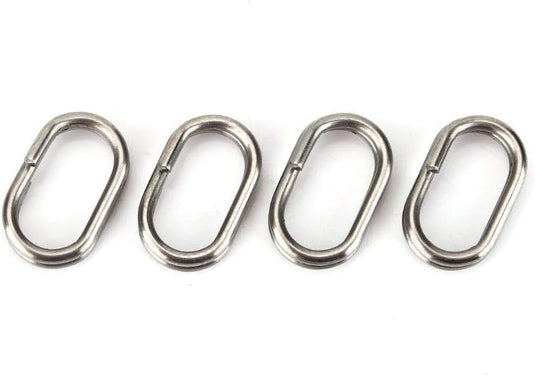 Ovale Sprengringe, 100 Stück, 9 x 15 mm, aus Edelstahl für Kunstköder und Angelhaken – Angelringe – Angelzubehör