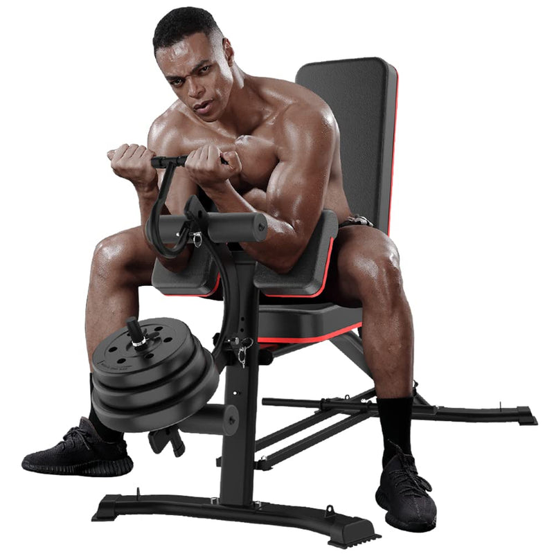 Load image into Gallery viewer, Utility Weight Bench with Leg Extension - Multi-Position Adjustable Bench for Strength Training, Dumbbell Exercise and Ab Workouts
