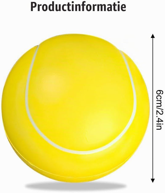 Zachte schuimballen 12 stuks 6 cm in tennisbaldesign – foam ballen – speelballen