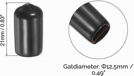 Snooker keu tip beschermhoes rubber (15 stuks) - Biljart keudop bescherming - Biljart accessoires keu protector