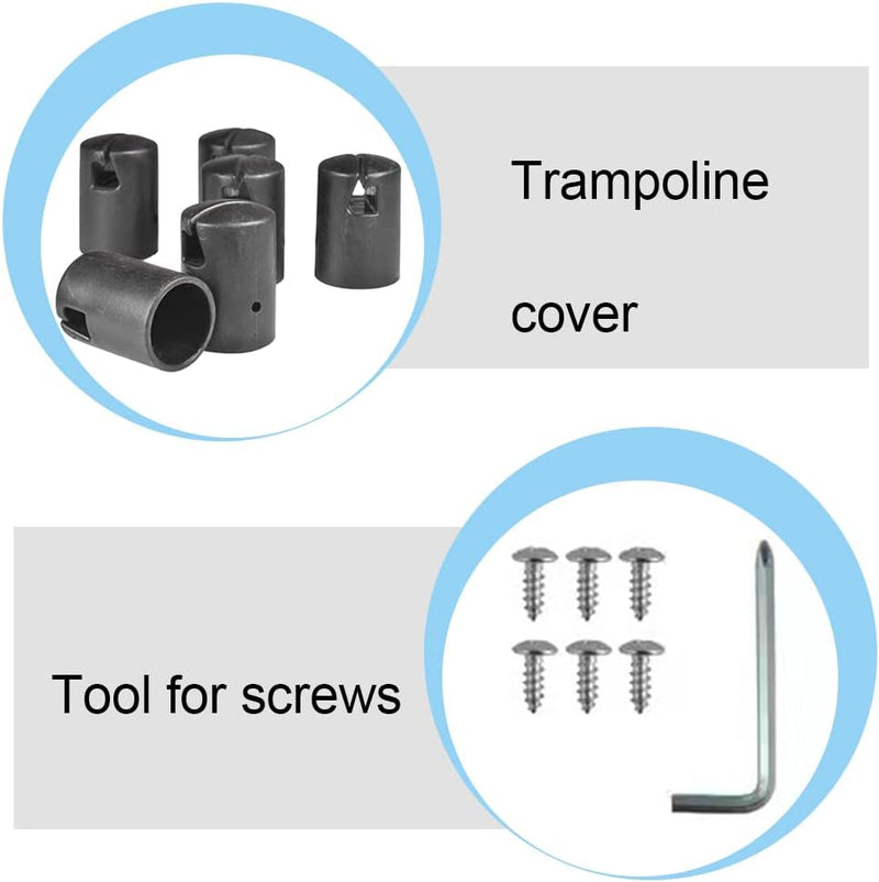 Laad afbeelding in Galerijviewer, Trampoline paaldoppen voor 32 mm palen met schroeven en schroevendraaier – paalkappen – trampoline accessoires

